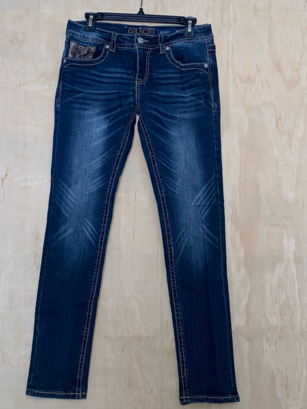 Grace in lA  Dark Indigo Womens Skinny Jeans